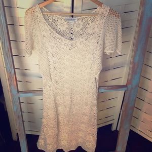Cream crochet flower dress